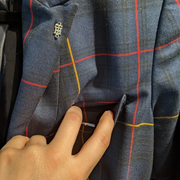 Tommy Hilfiger Windowpane Plaid One-Button Topper Jacket Blazer Size 4 Oversized - Picture 10 of 15